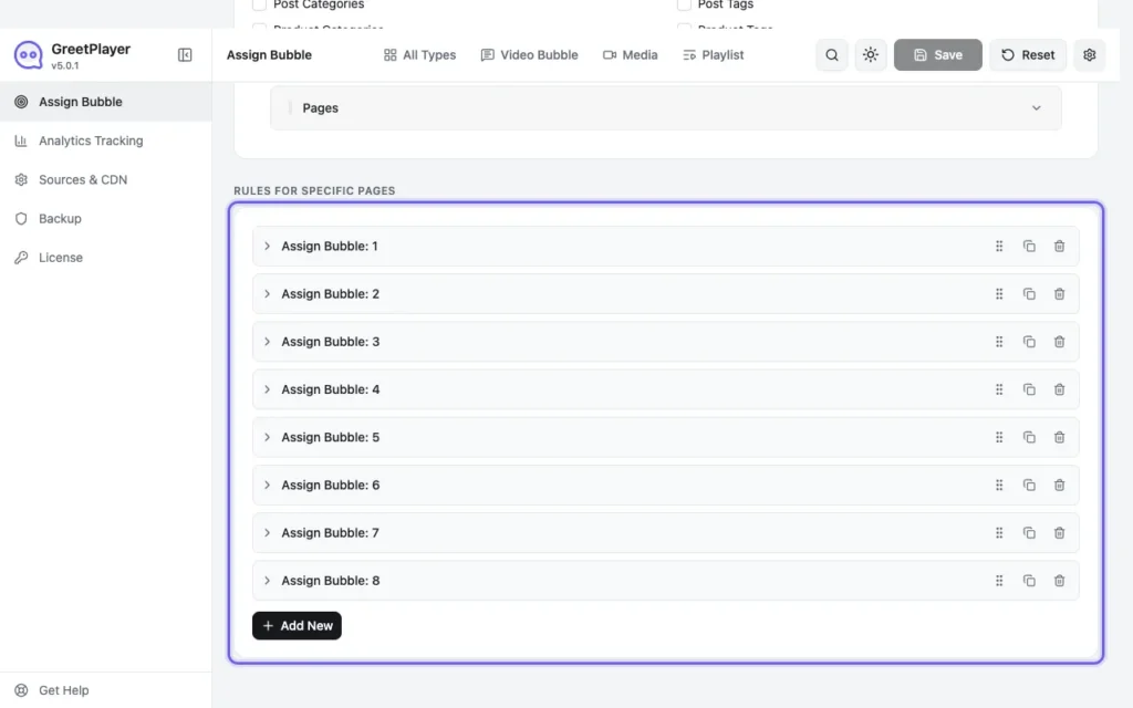 Rules for Specific Pages listing eight assignment rules